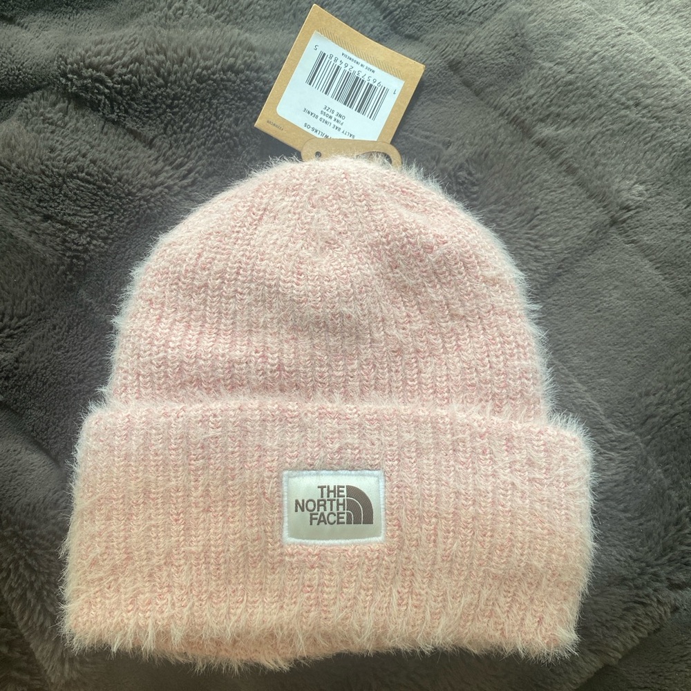 The North Face beanie from REI. Light dusty pink. New with tags!